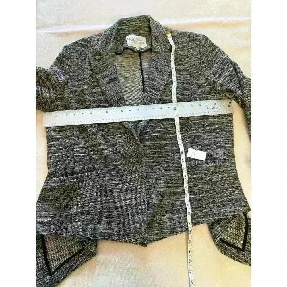 EUC Rachel Roy Black Multi Blazer grey tweed Size 22W Single Button Front - Picture 7 of 11
